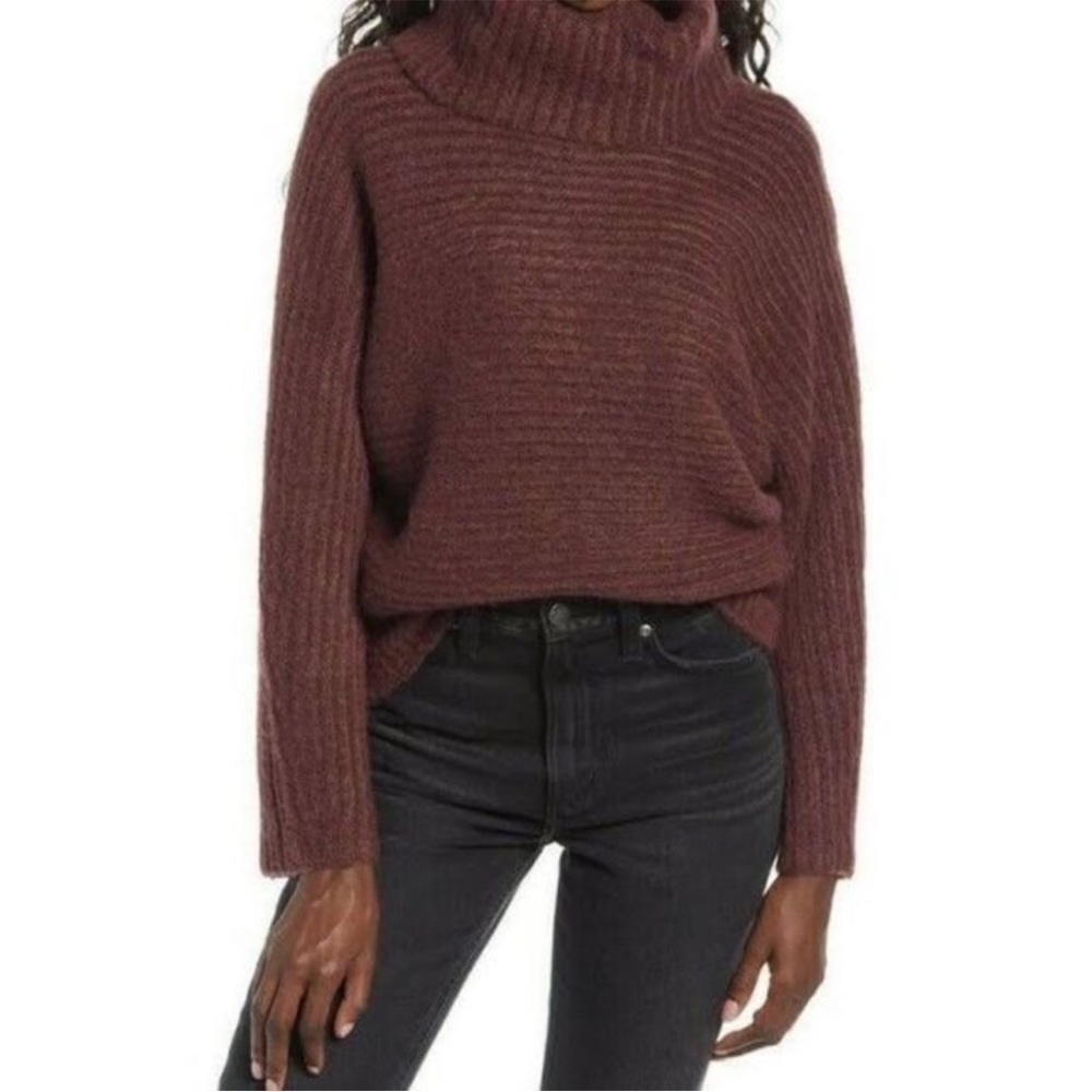 Leith Burgundy Vine Oversized Chunky‎ Knit Cozy Sweater